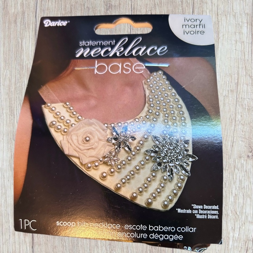 Supplies! Statement Bib Necklace Base Ivory Jewelry Makers Hand Crafters - Picture 1 of 3